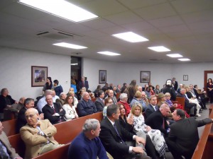 Seats in WNEU's courtroom gallery were full (WMassP&I)