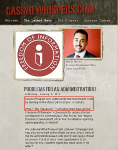 A Post on Holyoke's Casino follies, featuring P&ED Dir. Marcos Marrero (casinowhipsers.com via Google cache)