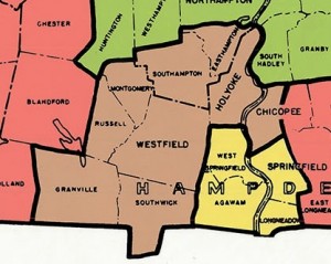 Second Hampden & Hampshire in 1994 under which Knapik was first elected. The district did not have Tolland, Blandford or Chester at this point. (via malegislature.gov)