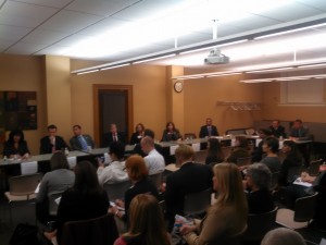 Angelo Puppolo and Robert Russell (third & fourth from left) at the Springfield Library forum WM