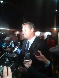 Gov. Charlie Baker in 2014. His effective veto of the rail study came at the behest of Peter Picknelly. (WMassP&I)