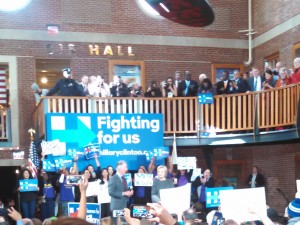 Secretary of State Hillary Clinton with US Rep. Richard Neal last Monday in Springfield (WMassP&I)