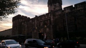 Eastern State Penitentiary from Fairmount Avenue in the eponymous Philadelphia neighborhood. (WMassP&)