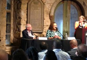 Hampden Sheriff Michael Ashe with Vivian Nixon and NPR's Carrie Johnson in Philadelphia last month (WMassP&I)
