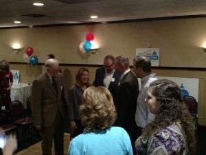 Lt. Gov. Karyn Polito, second left with Chip Harrington, second right in back row on Oct 6. (WMassP&I)
