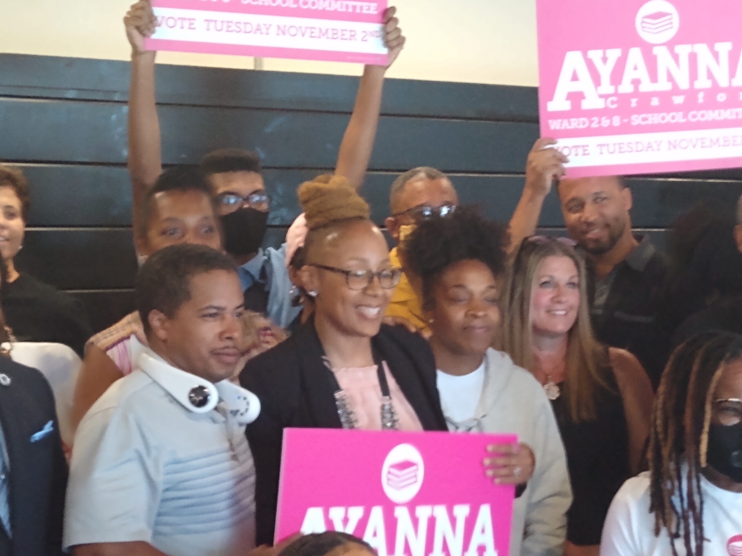 Ayanna Crawford and supporters